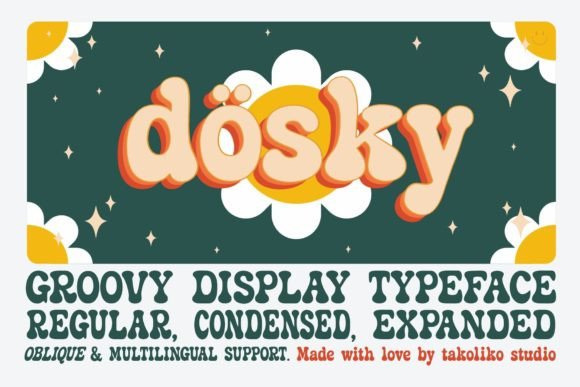 Dosky: A Groovy Retro Font for Vibrant Branding
