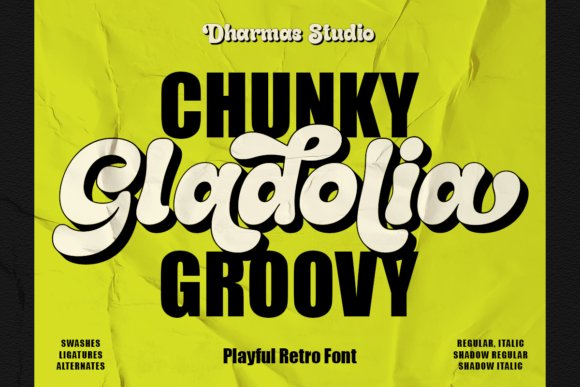 Gladolia: A Chunky Groovy Font for Standout Branding