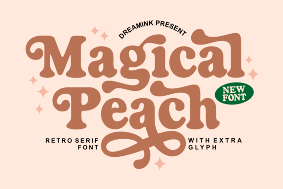 Magical Peach: A Bold Retro Serif Font for Branding Projects